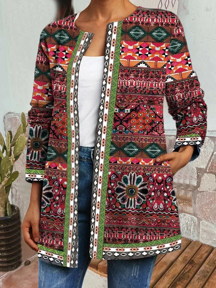 Amelia I Retro Style Printed Cardigan