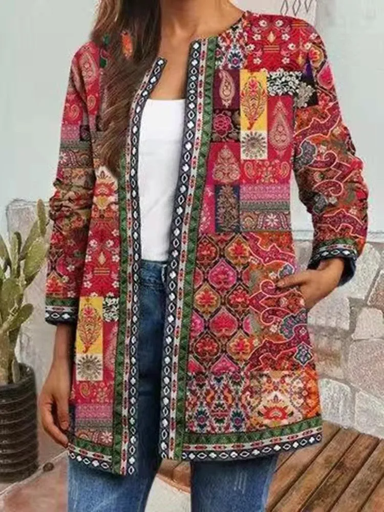 Bella I Retro Style Printed Cardigan