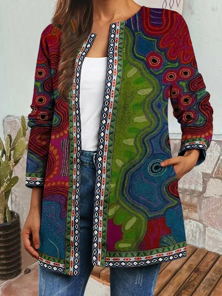 Bella I Retro Style Printed Cardigan