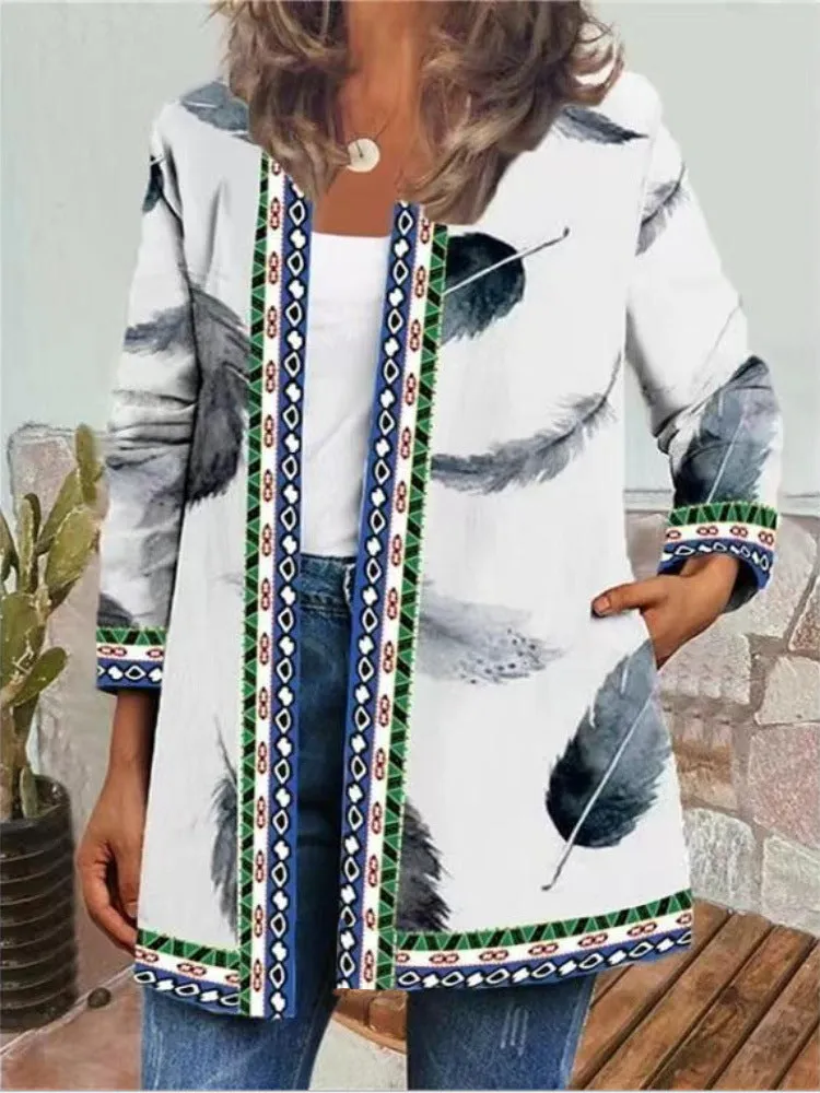 Bella I Retro Style Printed Cardigan