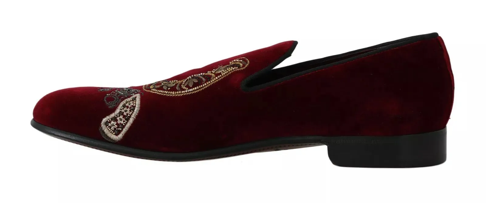 Bordeaux Velvet Sequined Men's Loafers