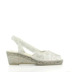 Calzanor 2047 Silver Slingback Espadrilles