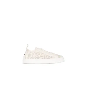 CHLOÉ LAUREN LACE SNEAKERS ECRU
