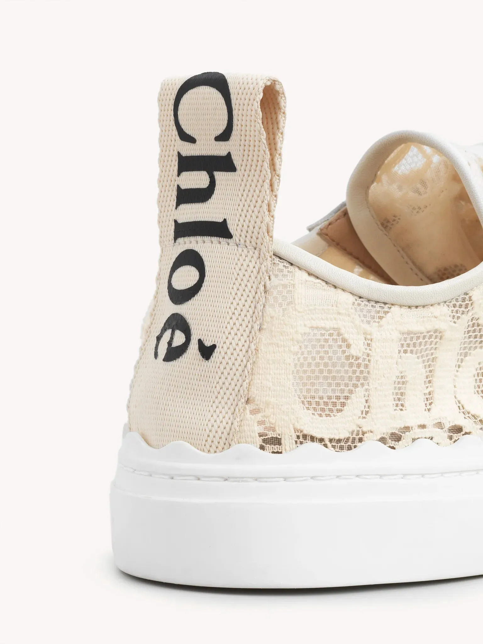 CHLOÉ LAUREN LACE SNEAKERS ECRU