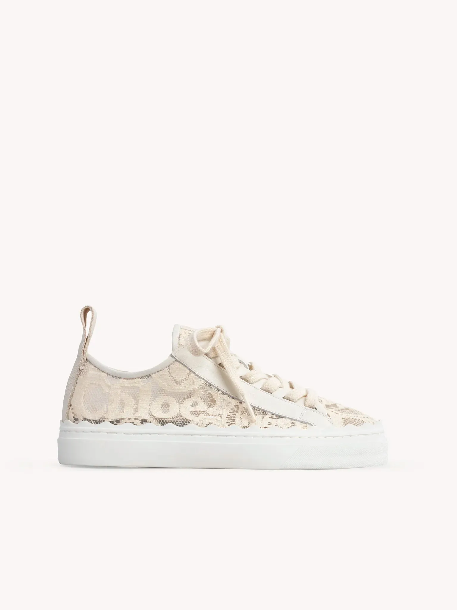 CHLOÉ LAUREN LACE SNEAKERS ECRU