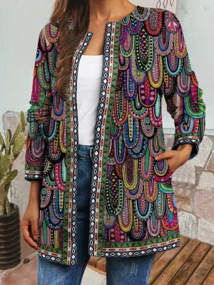 Chloe I Retro Style Printed Cardigan