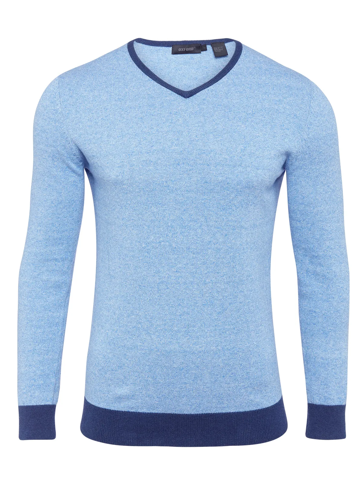 Cotton Contrast Rib Vnk Pullover
