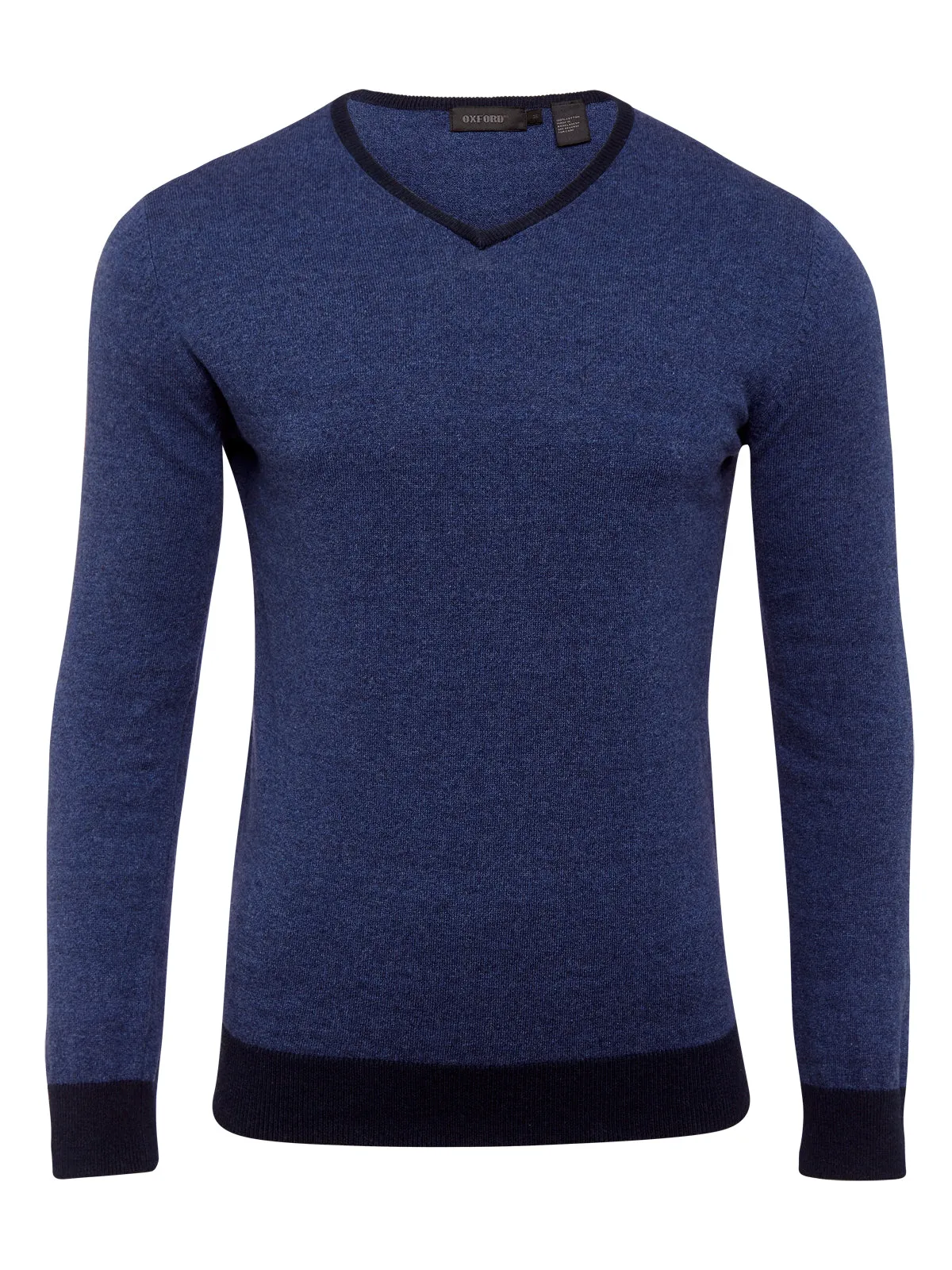 Cotton Contrast Rib Vnk Pullover