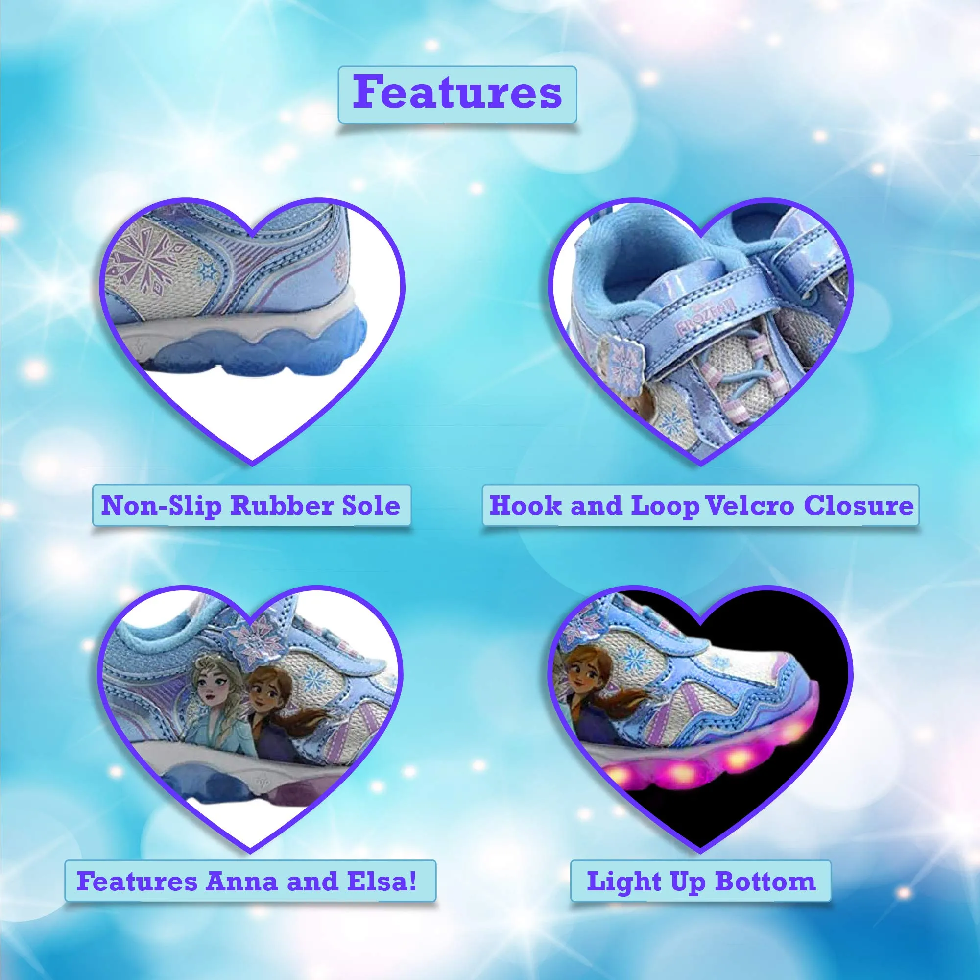 Disney Frozen 2 Girls Lighted Athletic Sneaker, Toddler, Size 9 Blue