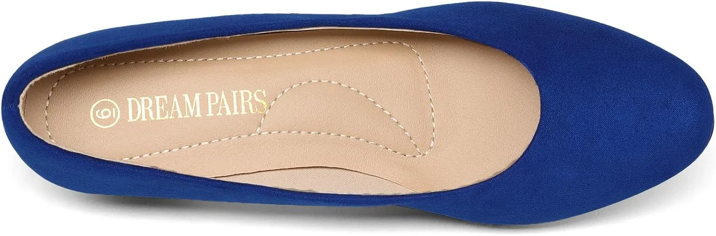 DREAM PAIRS Women's Mila Low Chunky Heel Pump Shoes