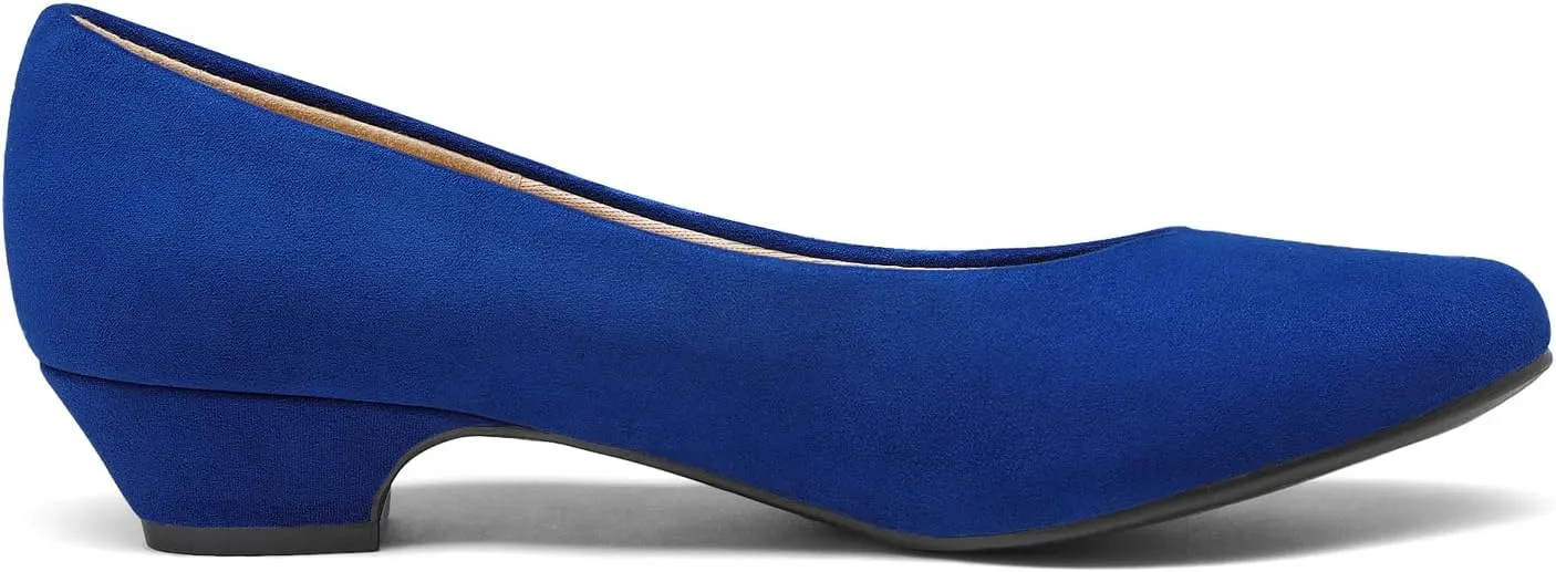 DREAM PAIRS Women's Mila Low Chunky Heel Pump Shoes