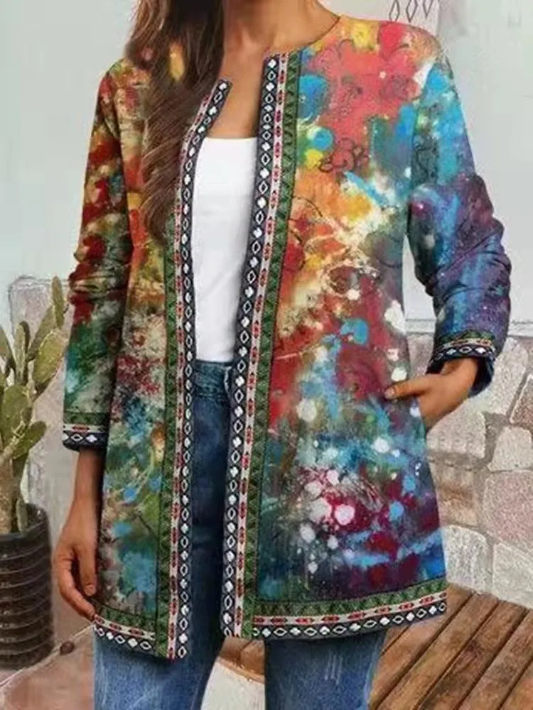 Elsie I Retro Style Printed Cardigan