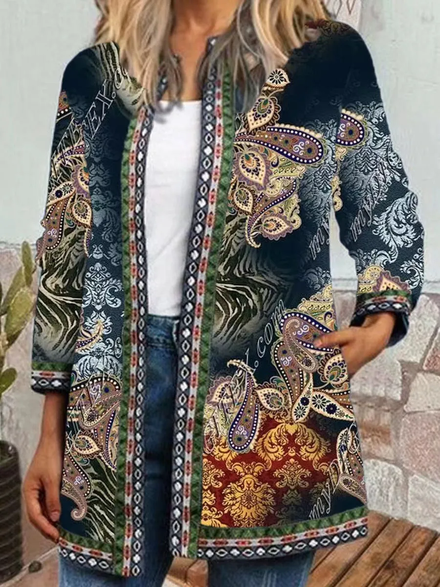 Emily I Retro Style Printed Cardigan