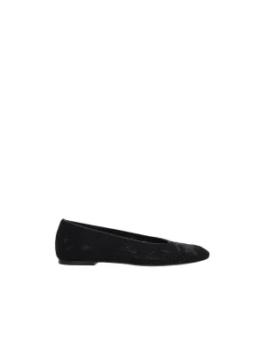Equestrian Knight Embroidered Mesh Ballerinas