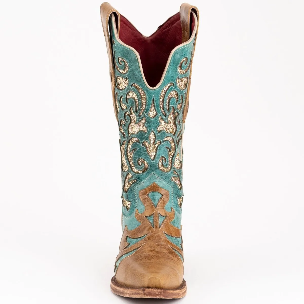 Ferrini Women's Glitz Snip Toe Boots Handcrafted - Antique Saddle  8306115