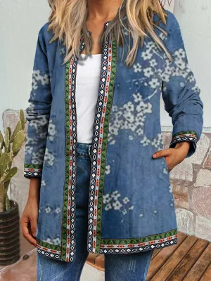 Florence I Retro Style Printed Cardigan