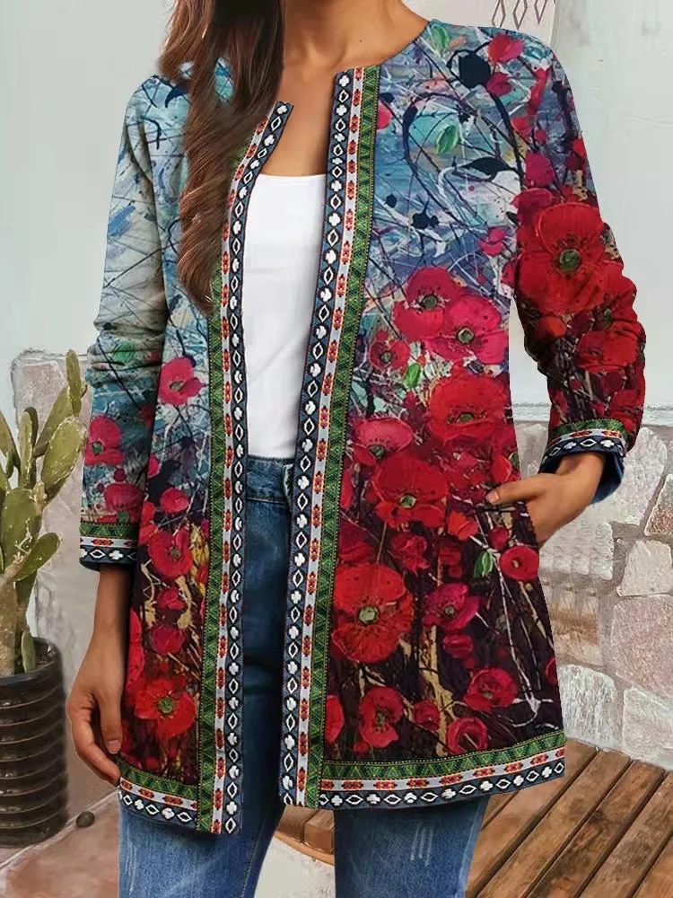 Florence I Retro Style Printed Cardigan