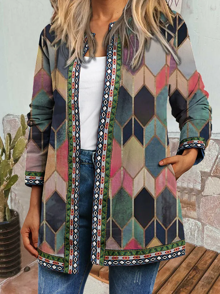 Florence I Retro Style Printed Cardigan