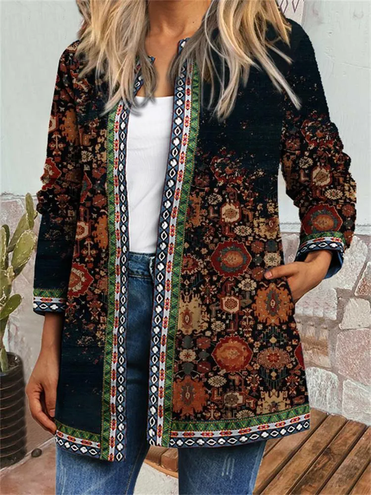 Freya I Retro Style Printed Cardigan