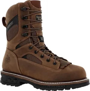 Georgia Boot LTX Logger 9" Composite Toe 400G Insulated Waterproof Work Boot, Brown, Size 8.5(W)