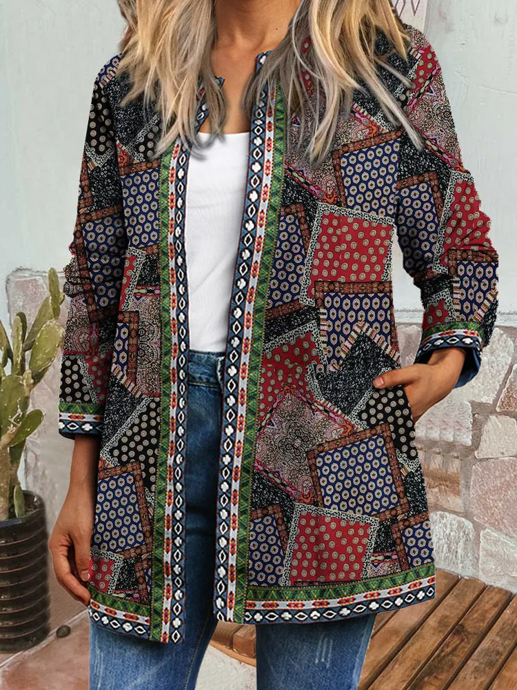 Grace I Retro Style Printed Cardigan