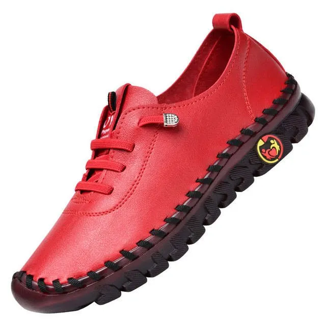 Lace Up Leather Flat For Women