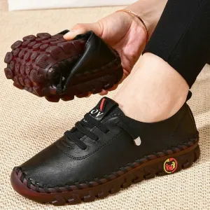 Lace Up Leather Flat For Women