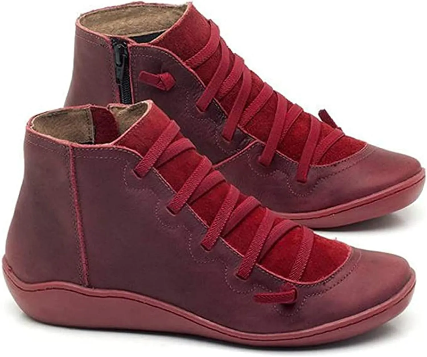 Lausiuoe Boots For Women Ankle Booties Flat Short Western Boots Lady Casual Dressy Elegant Booties Fashion Boot Pull-On