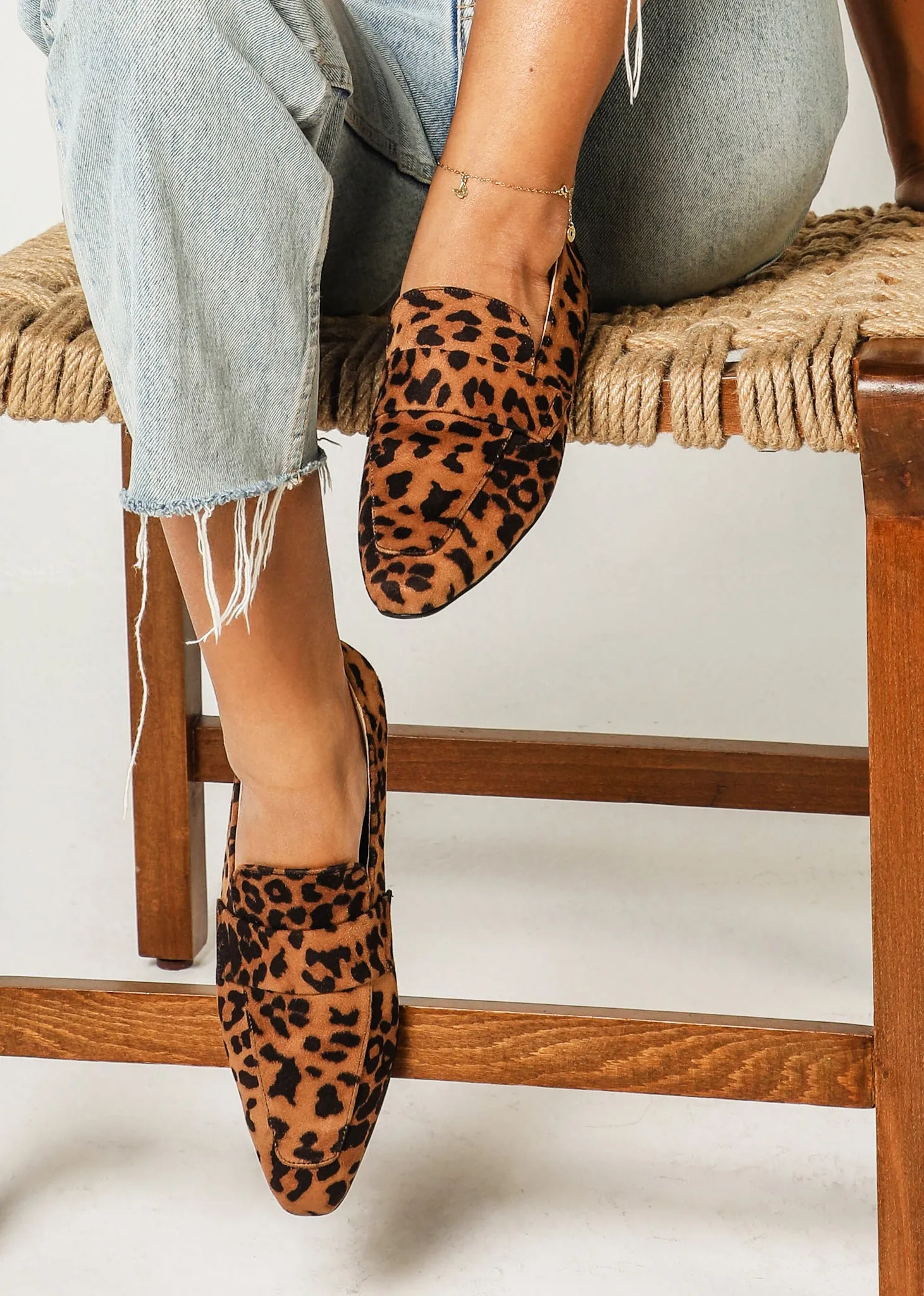 Leopard Power Square Toe Loafers