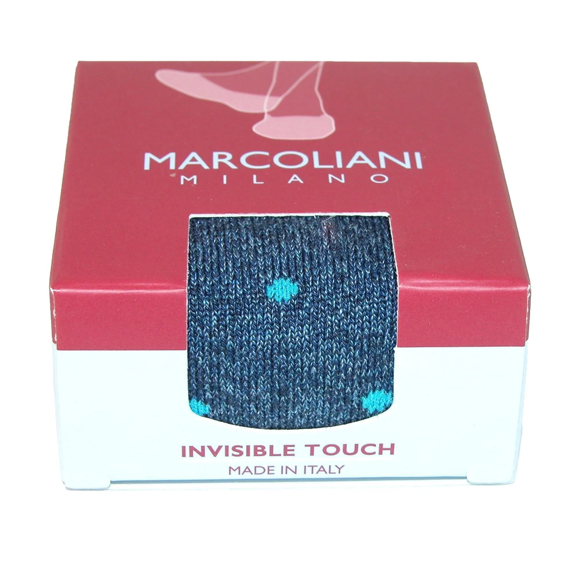 Marcoliani Men's Polka Dot Invisible Touch Liner Sock