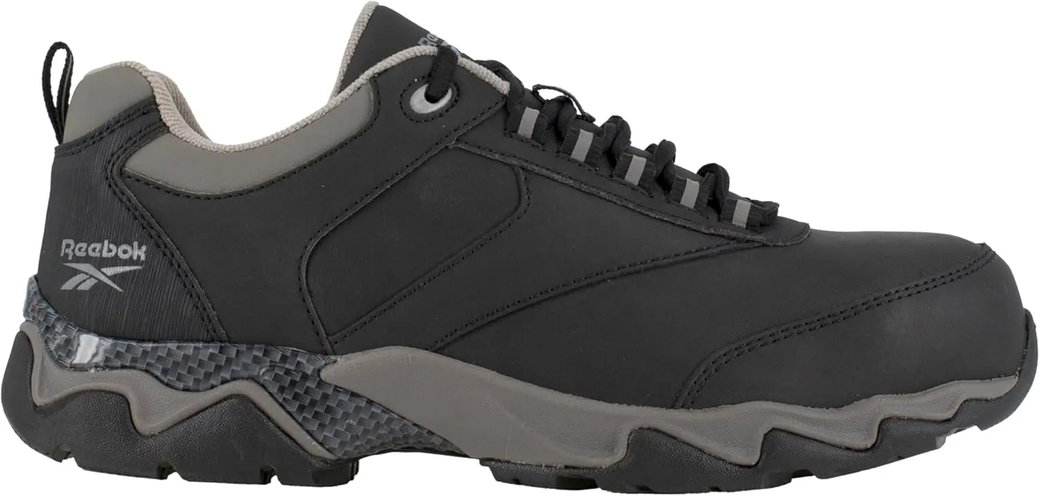 Reebok Work Men's RB1062 Beamer Safety Toe Athletic Work Shoe Black & Grey Trim