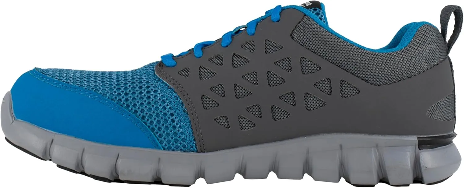 Reebok Work Women's RB044 Sublite Cushion Athletic Work Shoe Blue and Grey Alloy Toe Safety