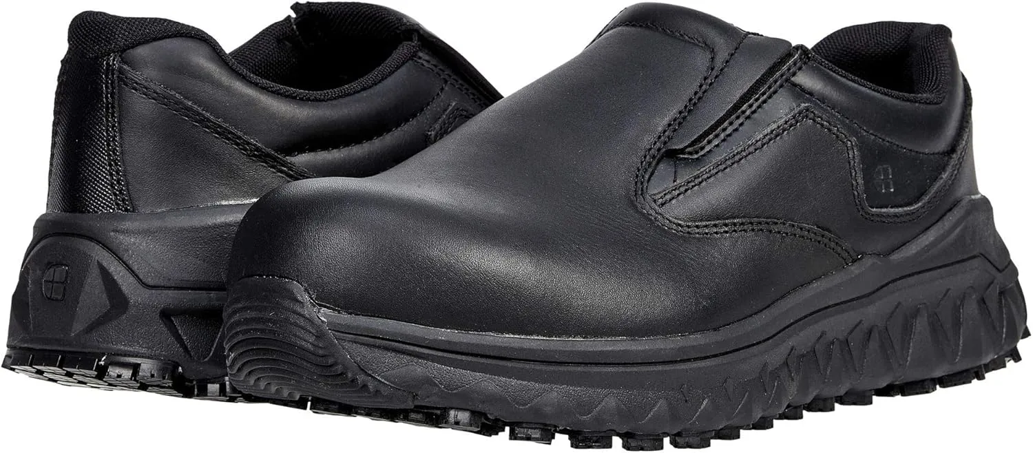 Shoes for Crews Bridgetown, Men's, Women's, Unisex Aluminum Toe (at) Slip On Work Shoes, Slip Resistant, Black, Size 8