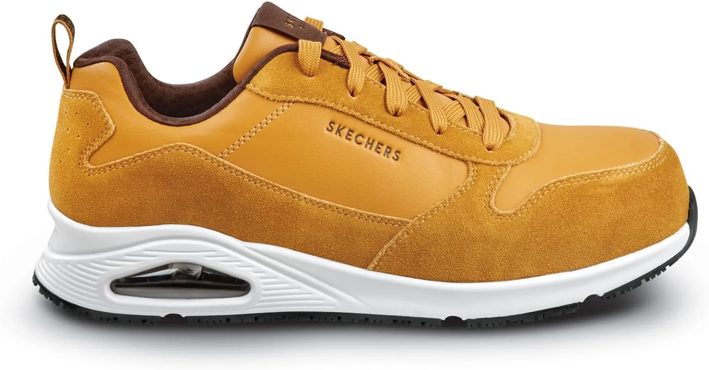 Skechers Work UNO Parker, Men's, Alloy Toe, EH, MaxTrax Slip Resistant, Low Athletic, Work Shoe