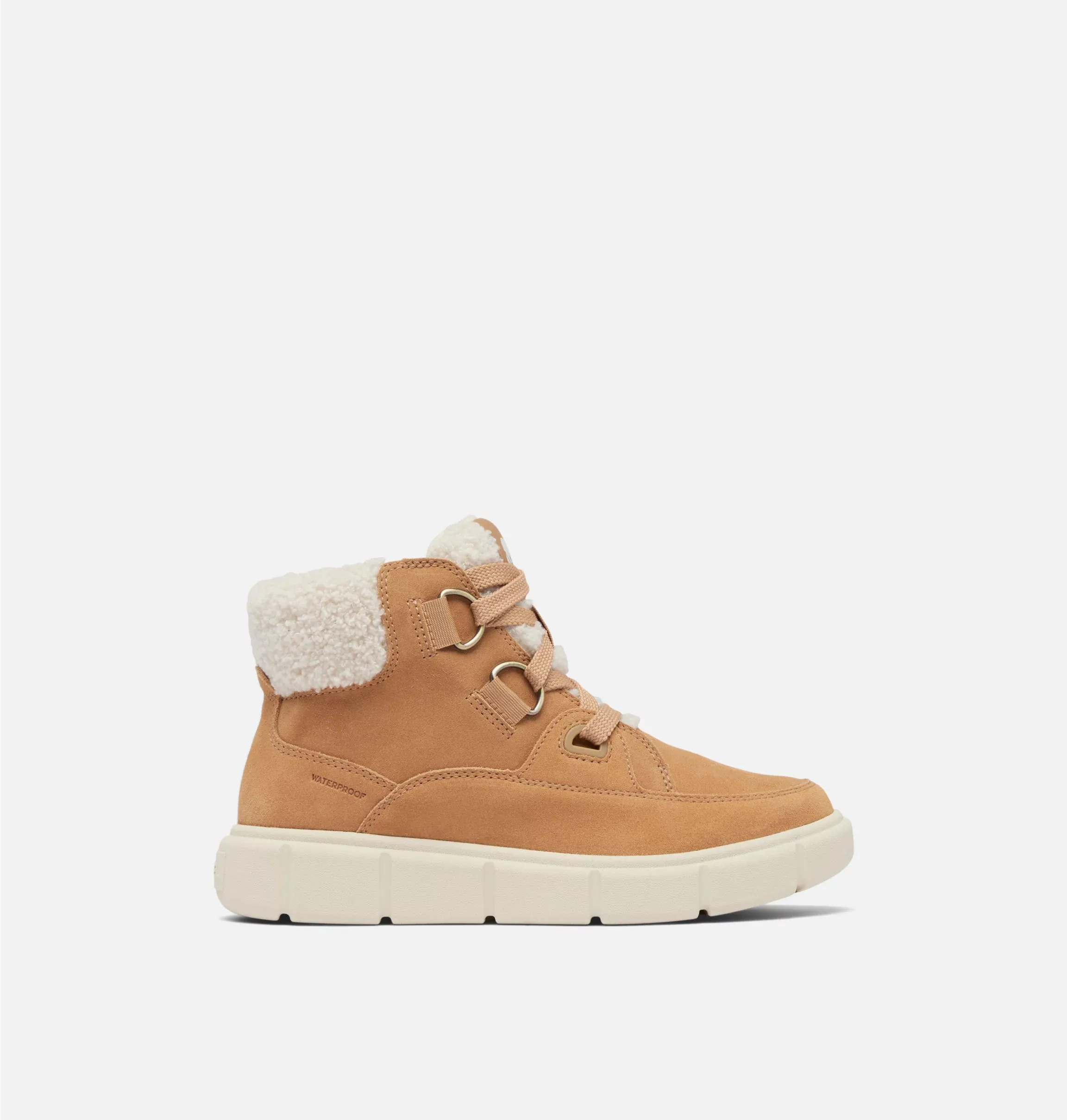 Sorel Women's Sorel Explorer III NW Lace Waterproof Lace-Up Boots-Tawny Buff, Sea Salt