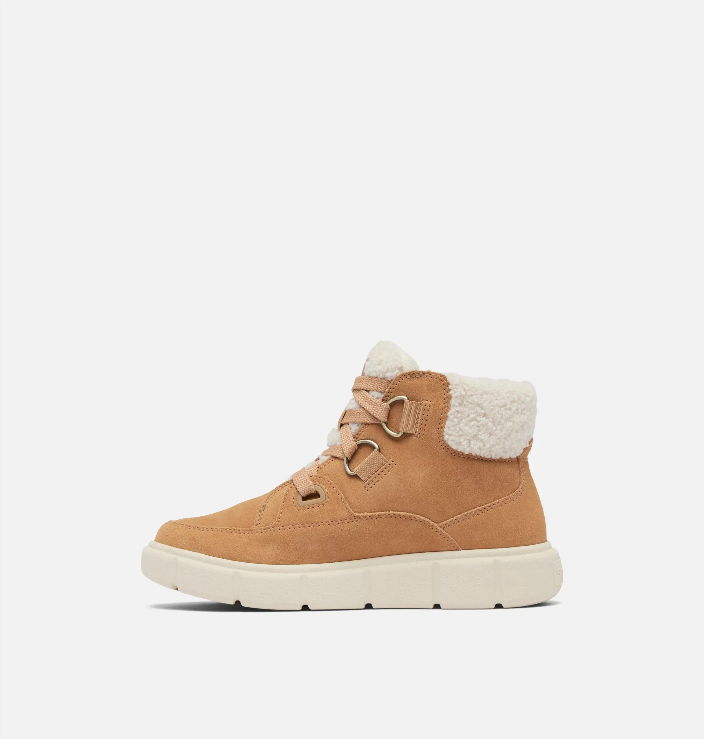 Sorel Women's Sorel Explorer III NW Lace Waterproof Lace-Up Boots-Tawny Buff, Sea Salt