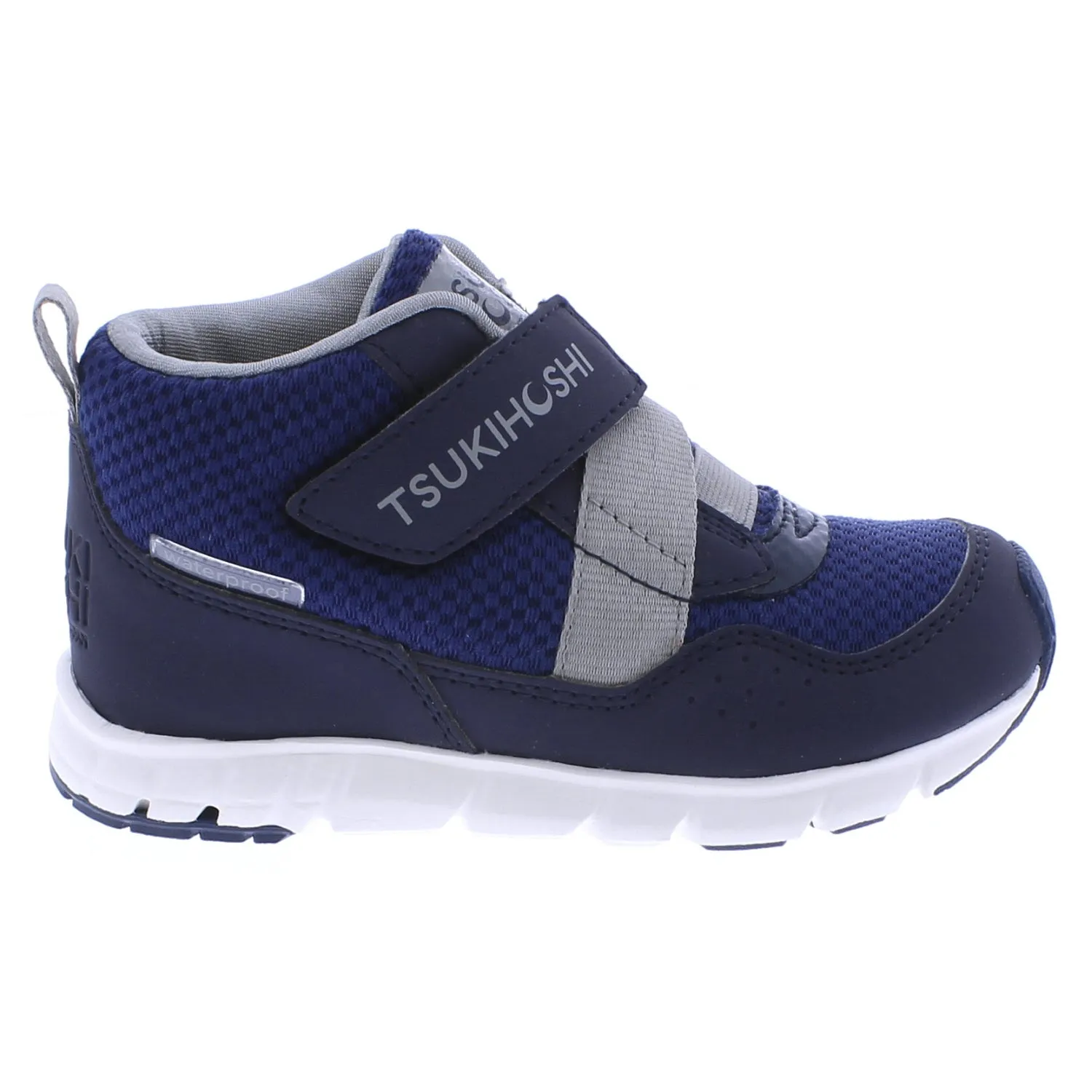 Tsukihoshi Tokyo | Navy/Gray Waterproof Kids High Top Sneakers