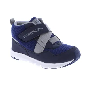Tsukihoshi Tokyo | Navy/Gray Waterproof Kids High Top Sneakers