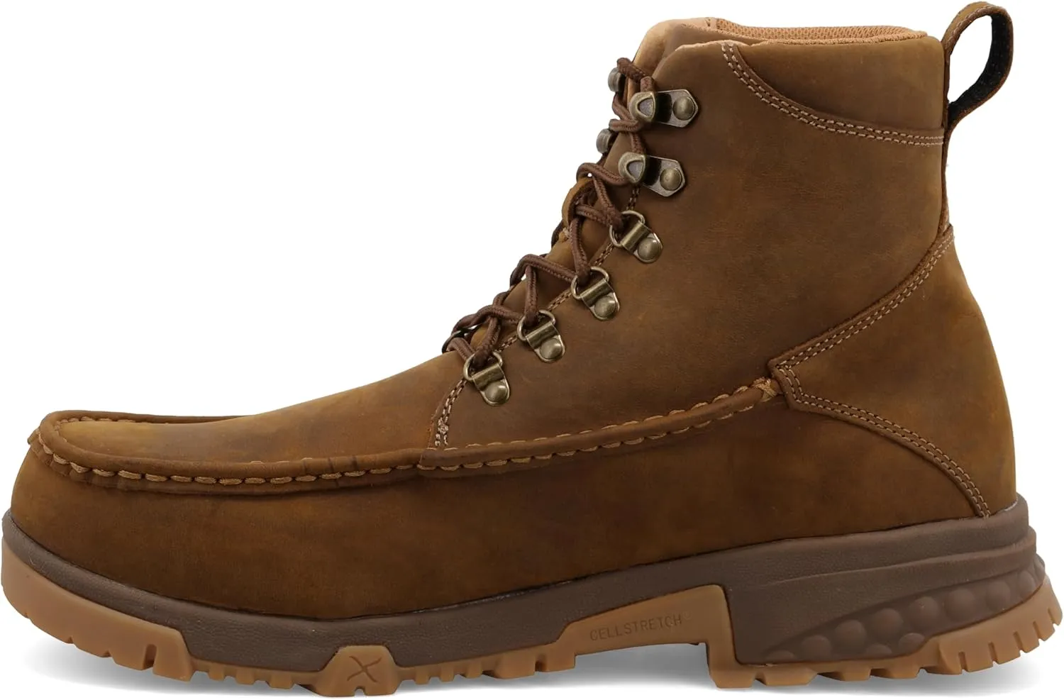 Twisted X Men's 6" Work Boot, Moc Toe Composite Toe with CellStretch