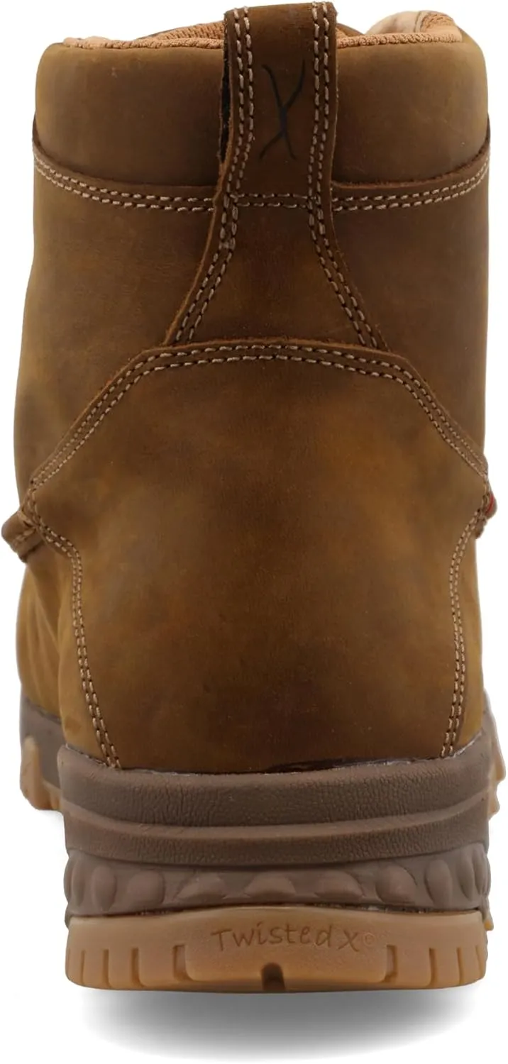 Twisted X Men's 6" Work Boot, Moc Toe Composite Toe with CellStretch
