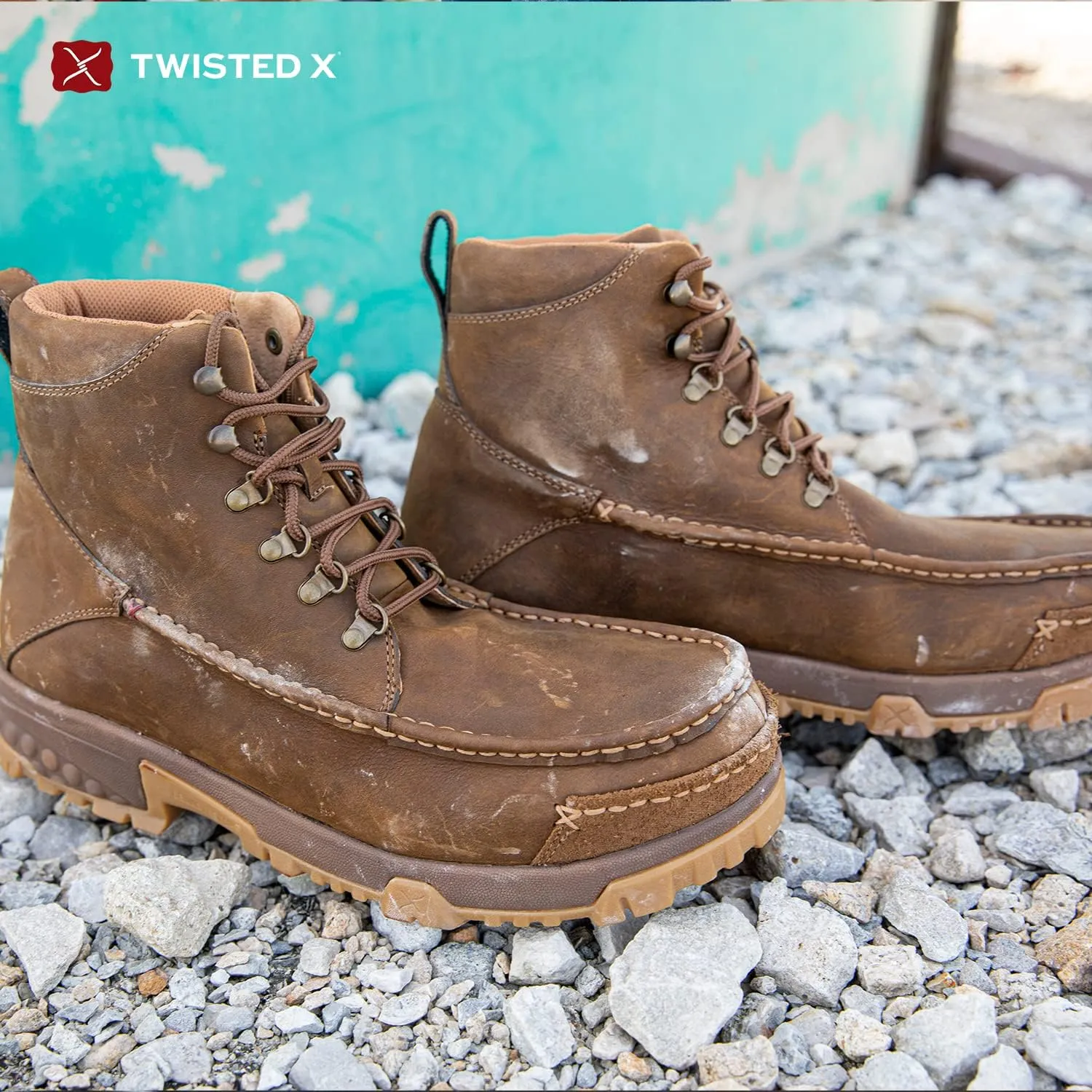 Twisted X Men's 6" Work Boot, Moc Toe Composite Toe with CellStretch