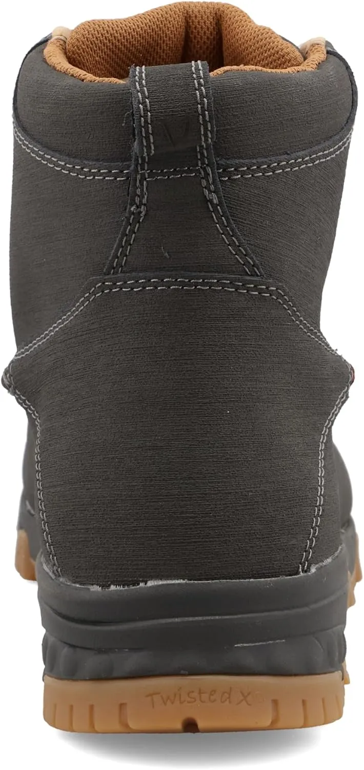Twisted X Men's 6" Work Boot, Moc Toe Composite Toe with CellStretch
